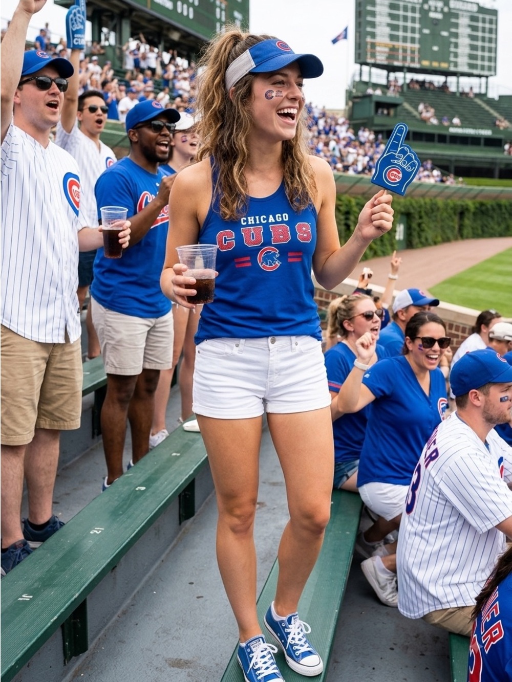 MLB Genuine Merchandise Chicago Cubs Women's Blue Racerback Tank Top (L)